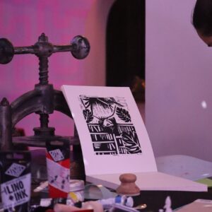 Atelier de linogravure à Moca